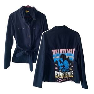 Via Penny Lane Reworked Apparel Jimi Hendrix Experience Custom Navy Blue Jacket